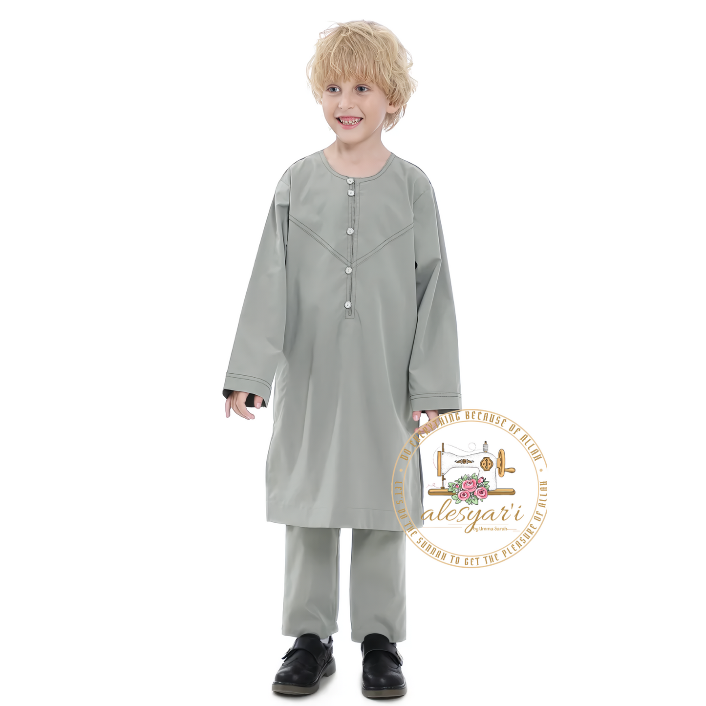 Saudi Arabia Children Robe Muslim Clothes Kids Qamis Boy Jubba Thobe 2 Piece Set Islamic Clothing Men Party Abaya Kaftan