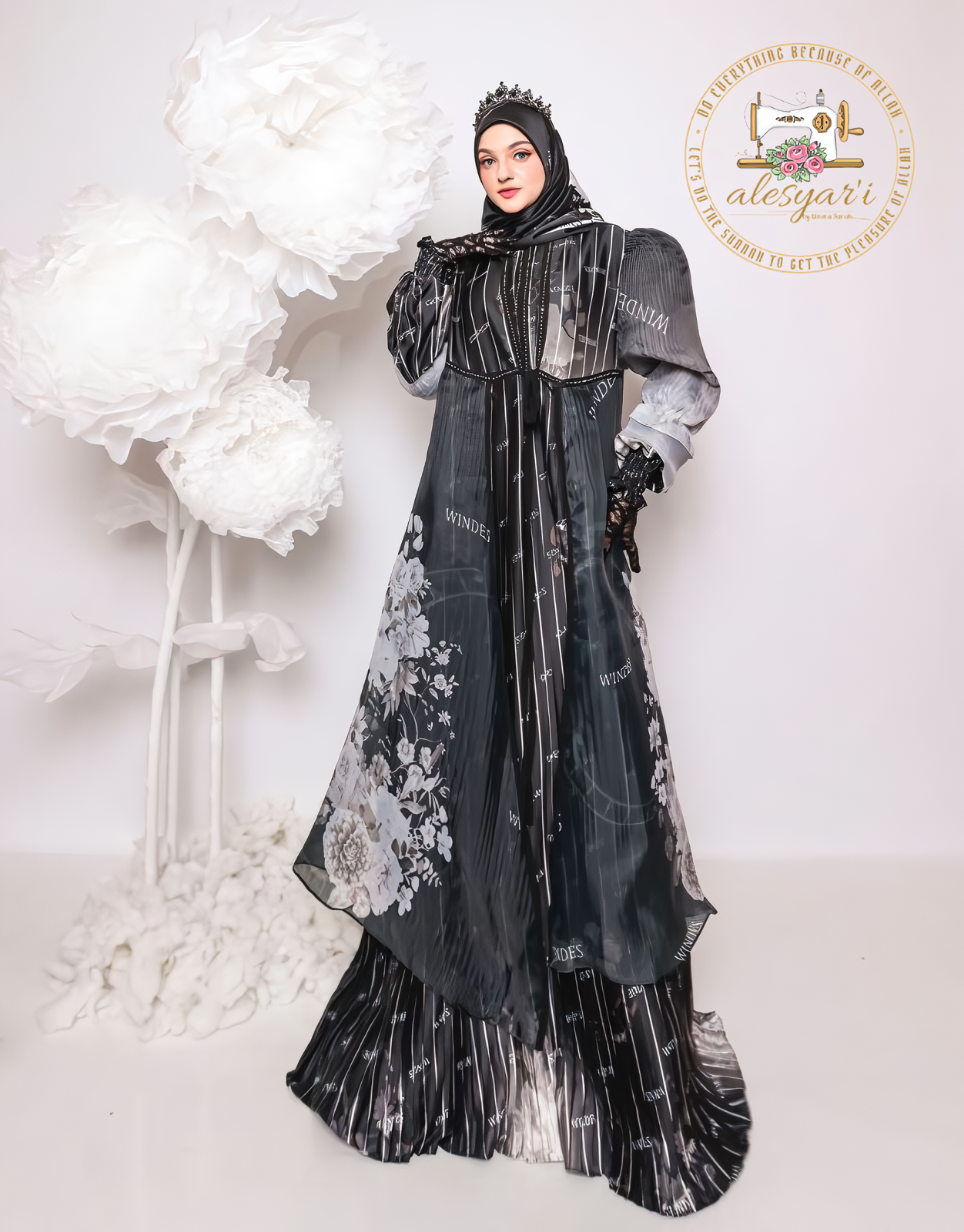 Alesyari Shop I Abaya Set Luxuriously Comfortable Crafted in Super Soft and Cool Armani Silk Fabric