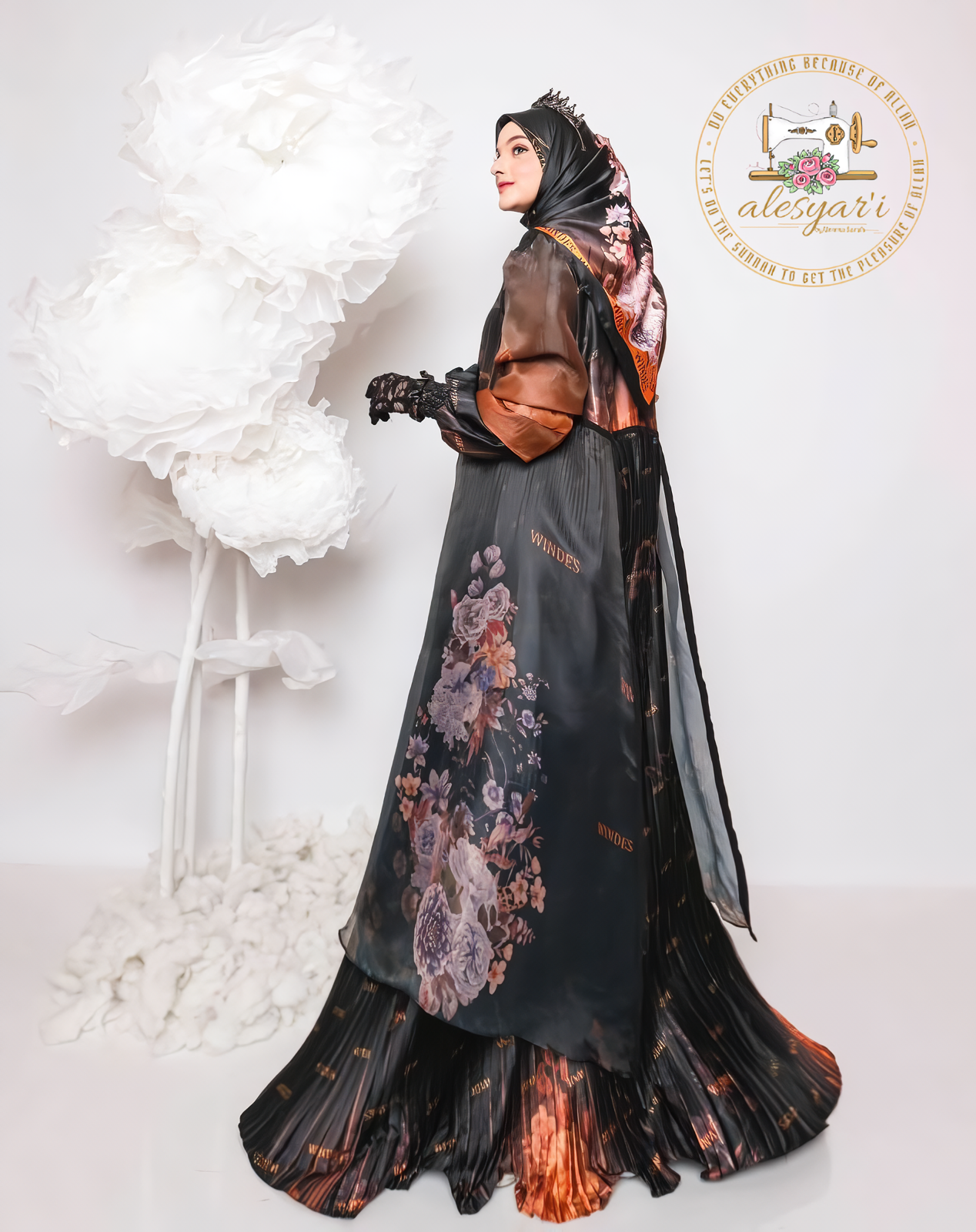 Alesyari Shop I Abaya Set Luxuriously Comfortable Crafted in Super Soft and Cool Armani Silk Fabric