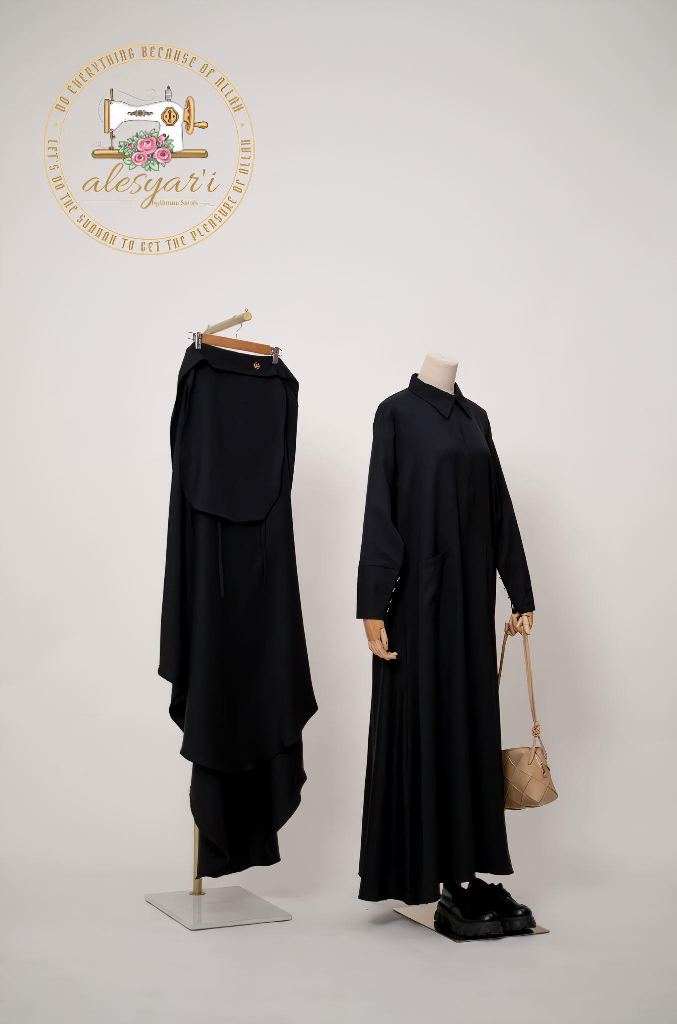 Alesyari Shop I French Khimar Prayer Dress New Elegant Modern Maxi Dress High Quality EID Ramadan Modest Abaya Elastic Cuff Islam Women Muslim Clothing