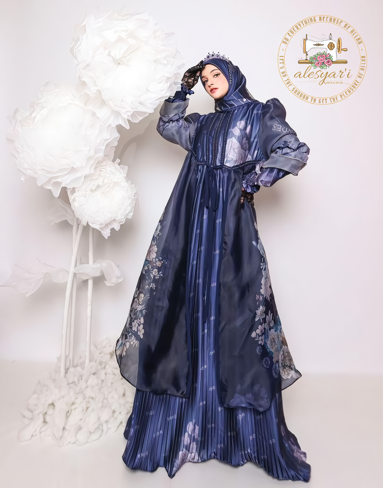 Alesyari Shop I Abaya Set Luxuriously Comfortable Crafted in Super Soft and Cool Armani Silk Fabric