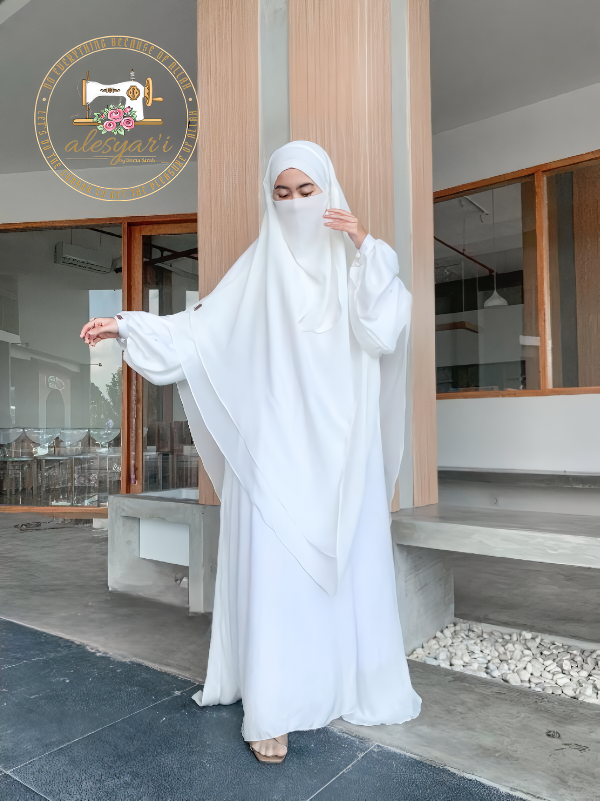 Alesyari Shop I The Premier Syari Dress Collection – Jumbo Khimar and Oversized Abaya Santorini Silk