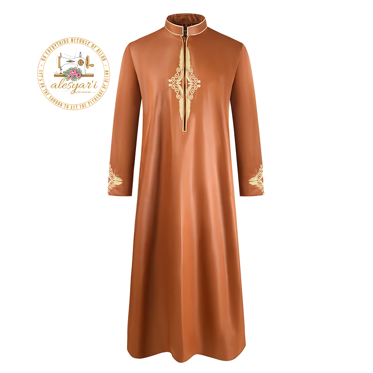 Alesyari Shop I Men's Loose-Fit Islamic Robes with Length Sleeves Elevate Your Wardrobe with Stylish Kaftans and Thobes