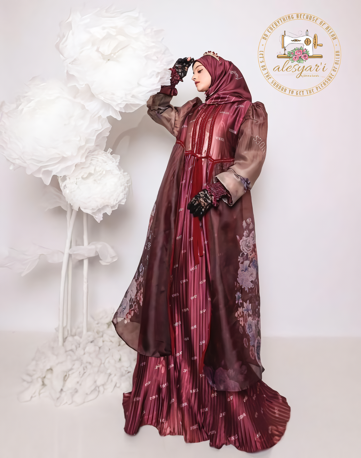 Alesyari Shop I Abaya Set Luxuriously Comfortable Crafted in Super Soft and Cool Armani Silk Fabric