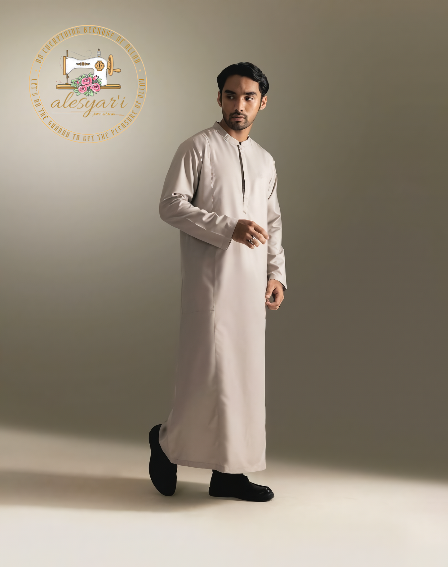 Alesyari Shop I Umrah Essentials Premium Long-Sleeved Mens Abaya and Jubah, Perfect for and Everyday Comfort