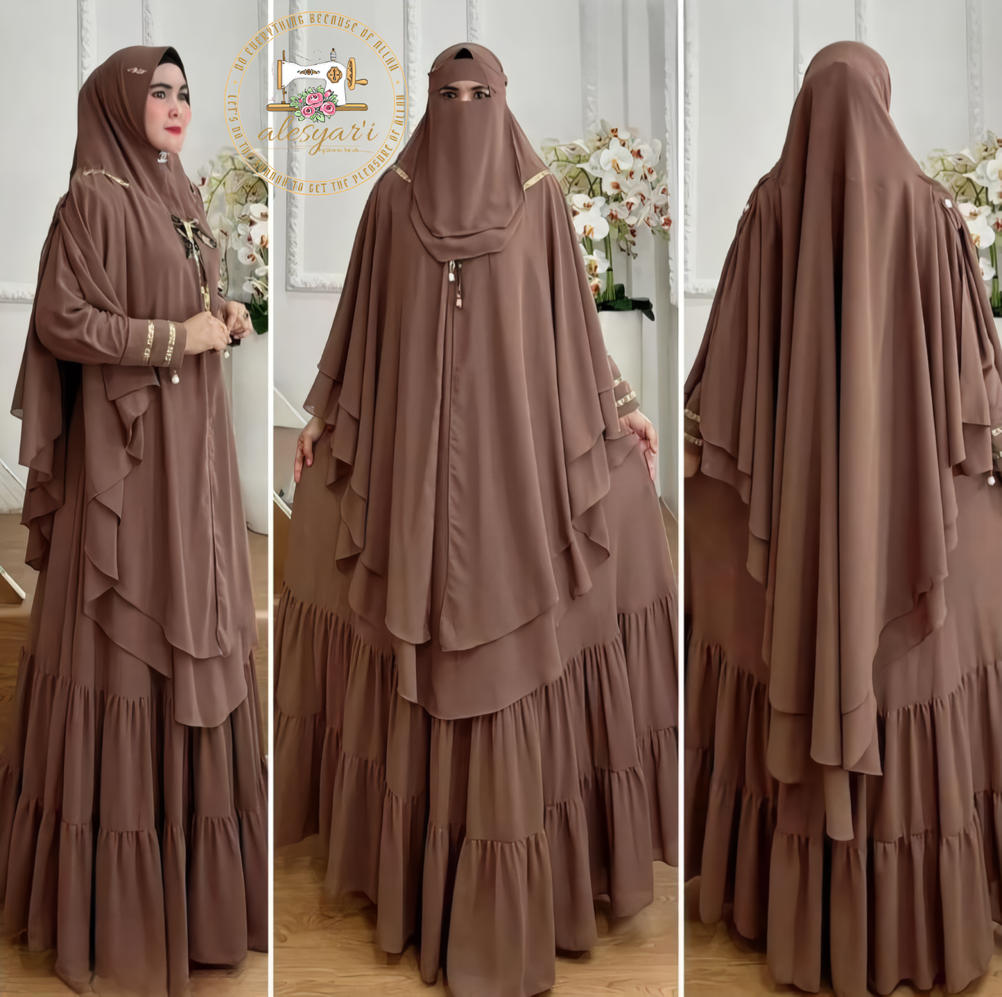 Alesyari Shop I 2024 Ramadan Eid Women Muslim Dubai Abaya Turkey For Party Hijab Dress Morocco Puff Sleeve Fashion Abaya Robe Islamic Clothing