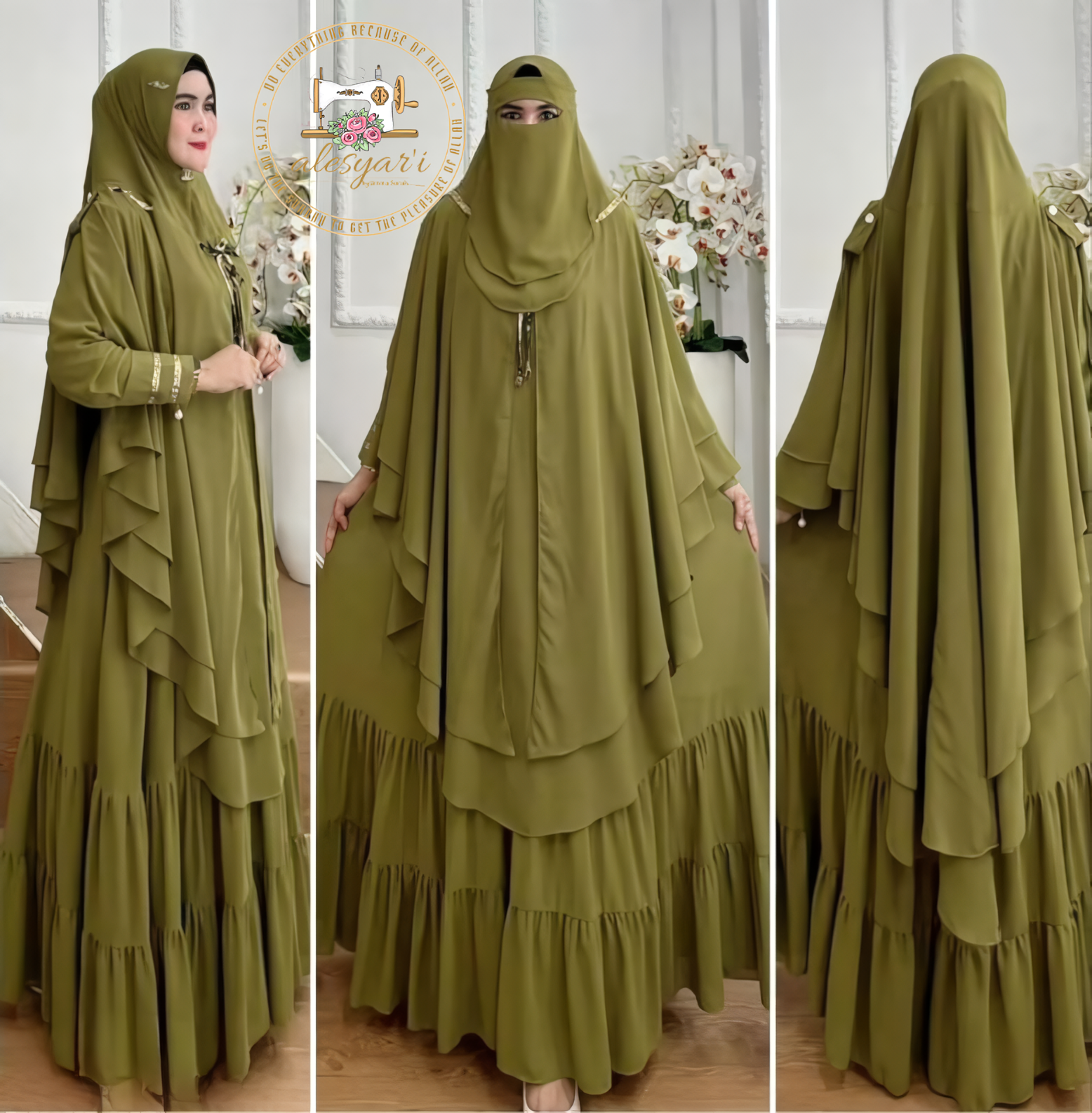 Alesyari Shop I 2024 Ramadan Eid Women Muslim Dubai Abaya Turkey For Party Hijab Dress Morocco Puff Sleeve Fashion Abaya Robe Islamic Clothing