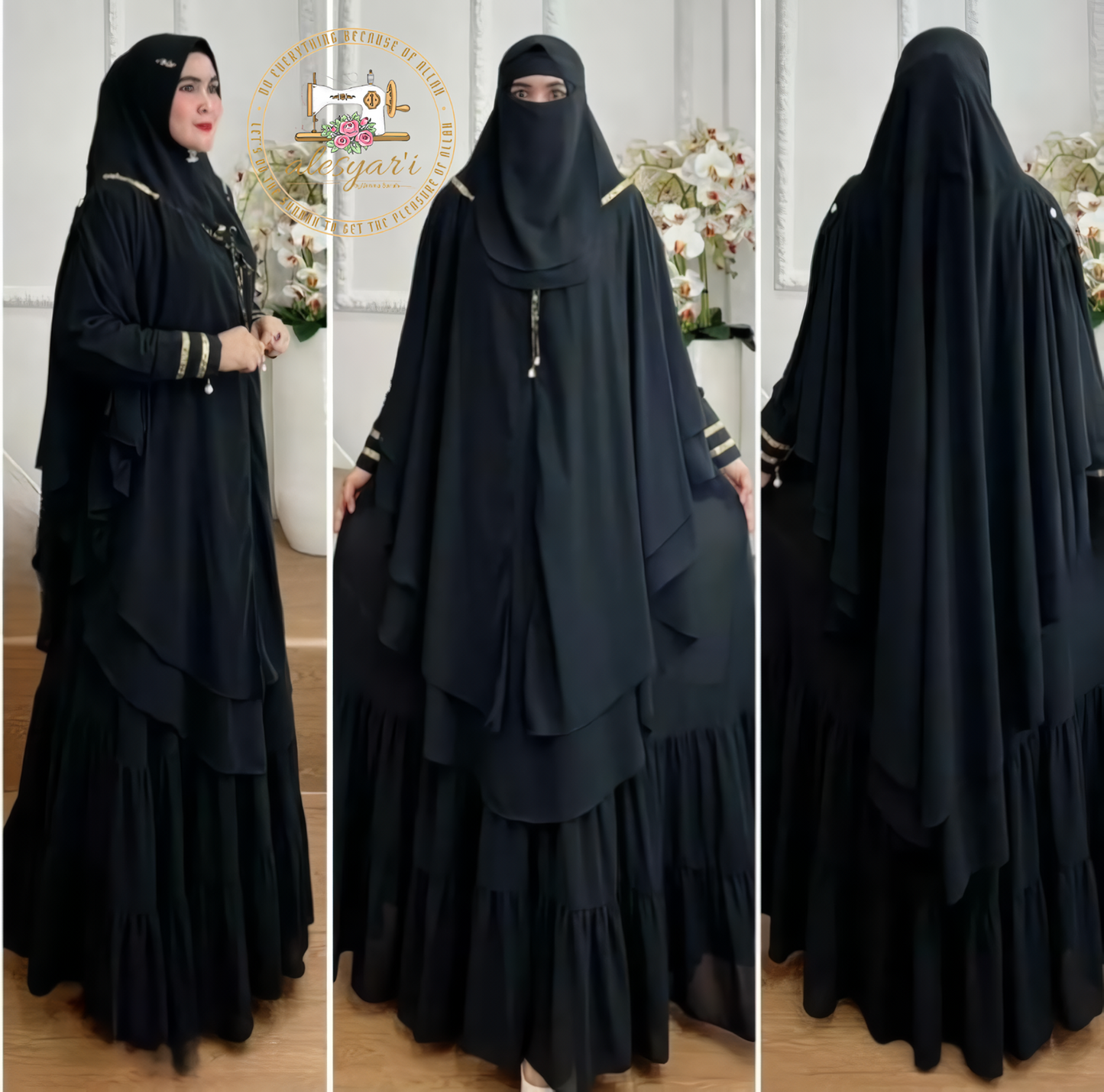 Alesyari Shop I 2024 Ramadan Eid Women Muslim Dubai Abaya Turkey For Party Hijab Dress Morocco Puff Sleeve Fashion Abaya Robe Islamic Clothing