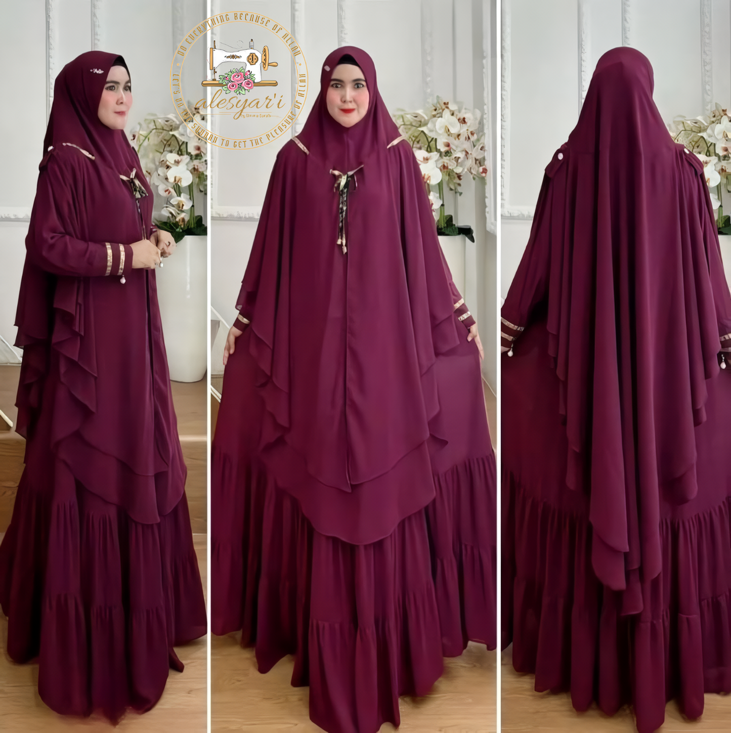 Alesyari Shop I 2024 Ramadan Eid Women Muslim Dubai Abaya Turkey For Party Hijab Dress Morocco Puff Sleeve Fashion Abaya Robe Islamic Clothing