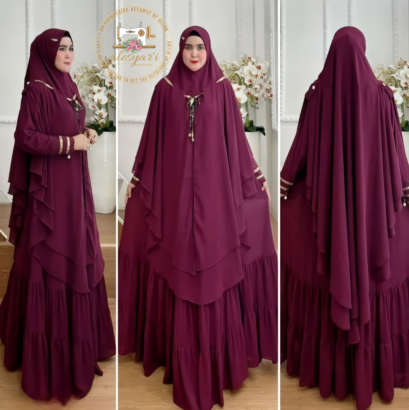 Alesyari Shop I 2024 Ramadan Eid Women Muslim Dubai Abaya Turkey For Party Hijab Dress Morocco Puff Sleeve Fashion Abaya Robe Islamic Clothing