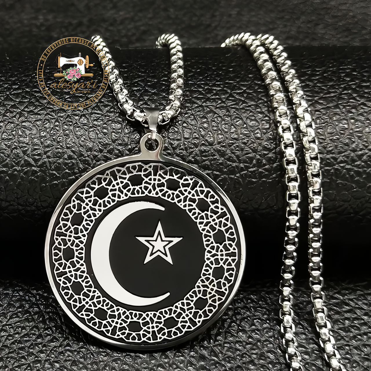 Alesyari Shop I Stainless Steel Arabic Sword Pendant Necklace - A Unique Statement in Islamic Jewelry