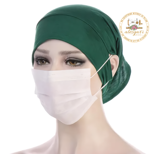 Alesyari Shop I Stylish Turban Cap for Women Elastic Cloth Hat with Pierced Ears, Ideal for Muslim Women's Hijabs and Scarves