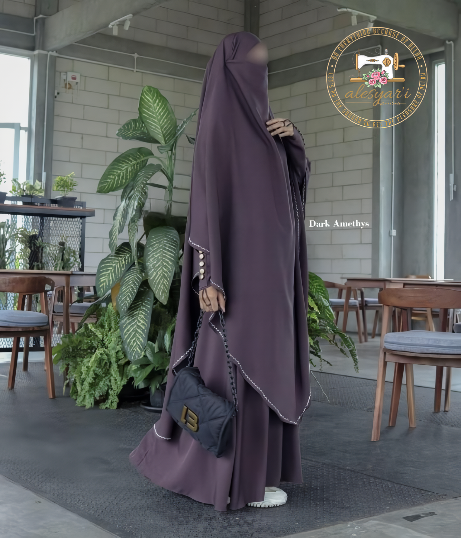 Alesyari Shop I Luxurious Set Abaya + Khimar Set Elegance, Comfort, and Style for Festivities