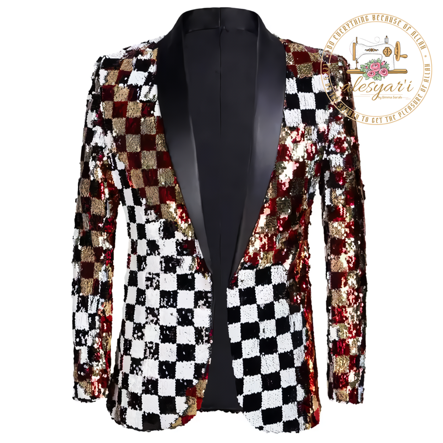 Mens Luxury Wave Striped Gold Sequin Blazer Jacket Shawl Lapel One Button Shiny Wedding Party Suit Jackets Dinner Tuxedo Blazer