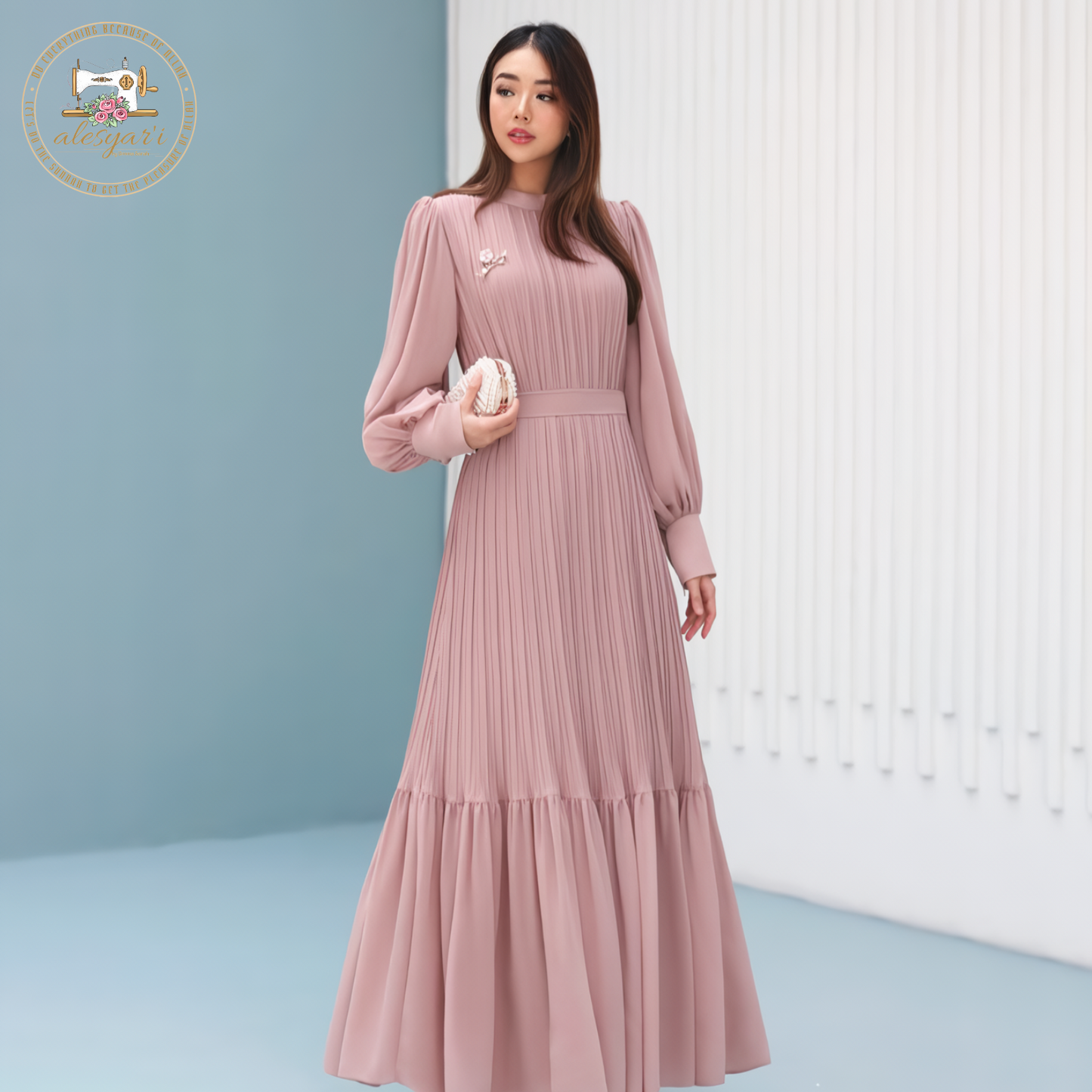 Alesyari Shop I 2024 Women Cotton Shirt Long Dress Casual Long Sleeve Shirt Skirt Comfortable Korean Style