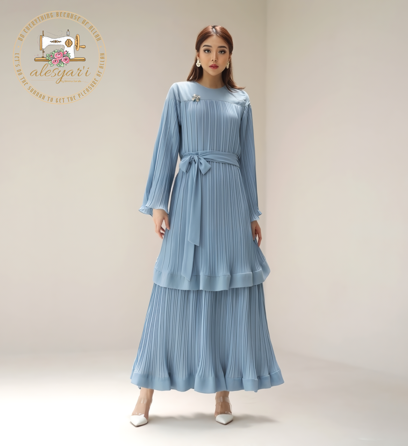 Alesyari Shop I 2024 Casual Women Dress Women Sundress Long Sleeve Maxi Vestidos Female Marocain Turkish Robe