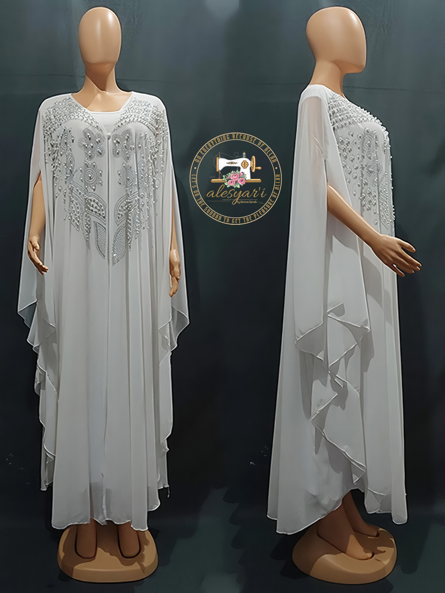 Alesyari Shop I Luxurious Dubai Women's Abayas: Sifon Boubou Muslim Fashion Kaftan Marocain Dresses for Special Occasions and Weddings