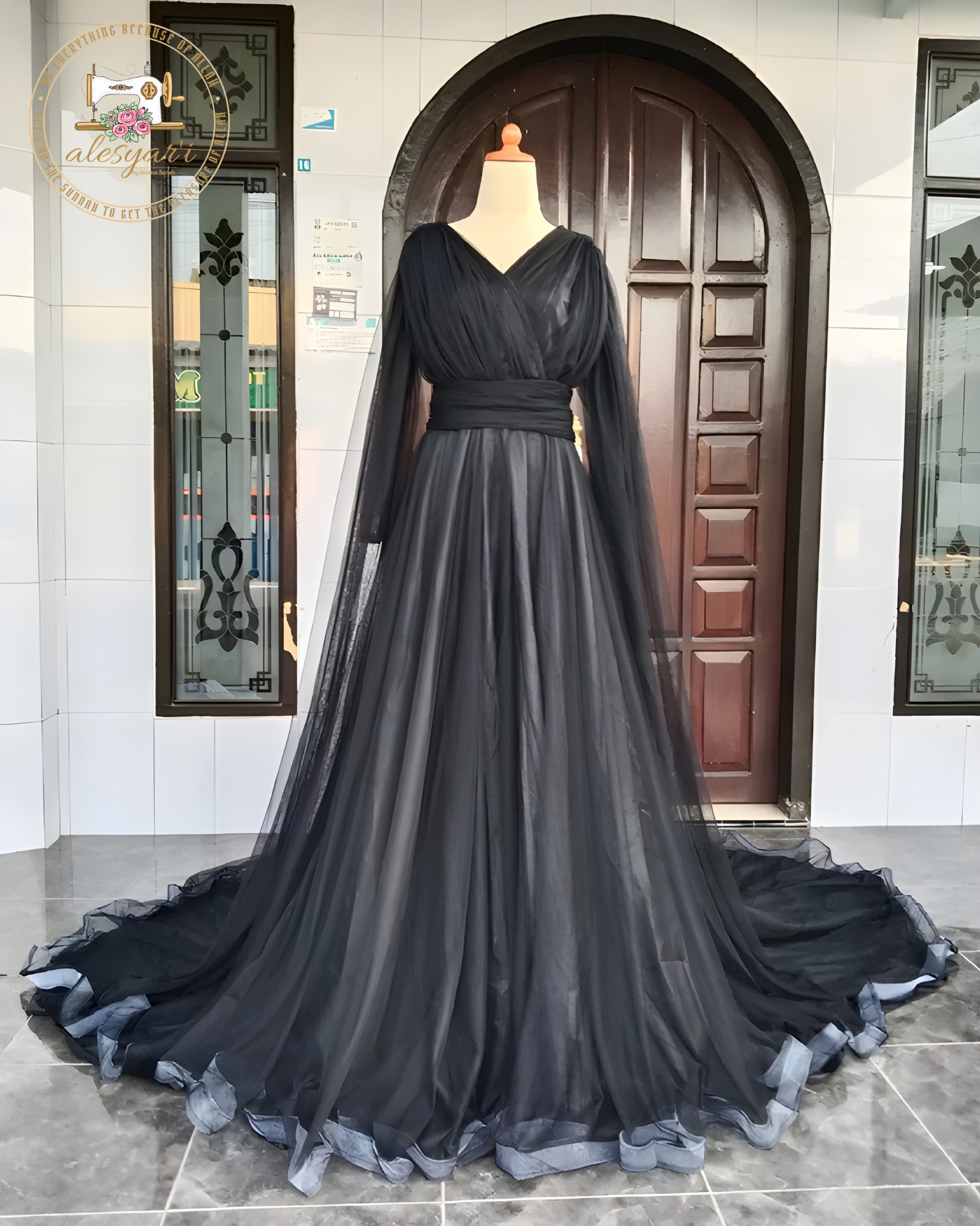 Alesyari Shop I Modest Long Sleeve Wedding Dresses for Bridal Gowns Tile Appliqued Plus Size Custom 2024