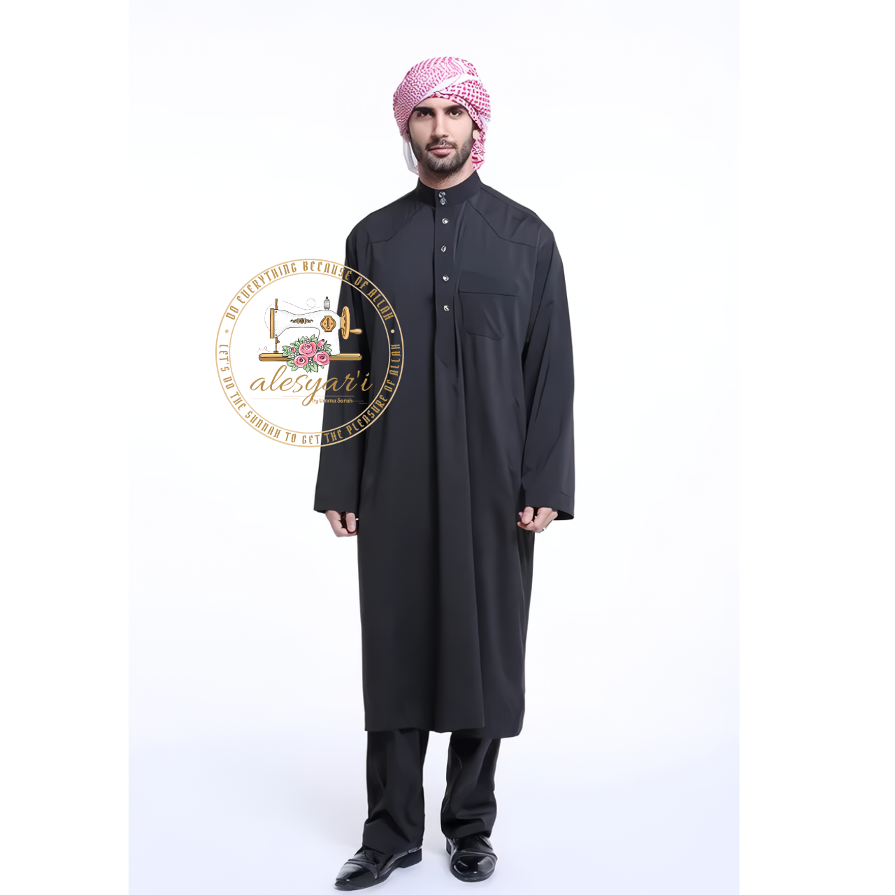 Saudi Jubba Thobe Thoub Set: 2-Piece Kaftan Suit with Long Pants – Traditional Arabic Islamic Muslim Robe for Men's Clothing in Dubai Style