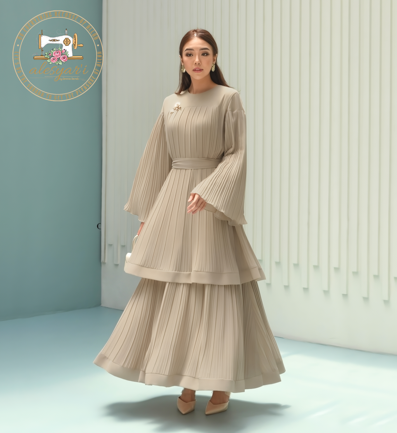 Alesyari Shop I 2024 Casual Women Dress Women Sundress Long Sleeve Maxi Vestidos Female Marocain Turkish Robe