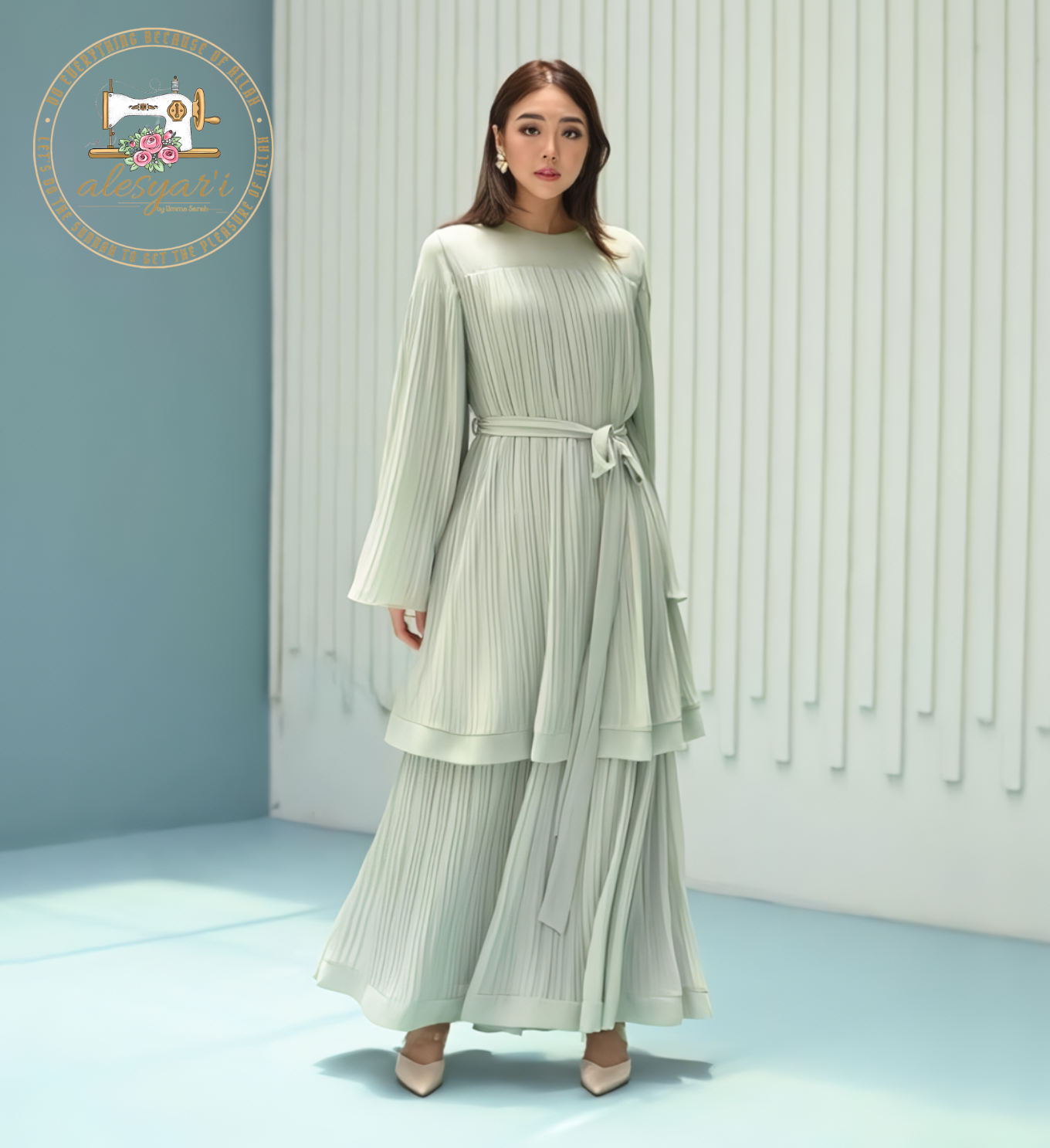 Alesyari Shop I 2024 Casual Women Dress Women Sundress Long Sleeve Maxi Vestidos Female Marocain Turkish Robe