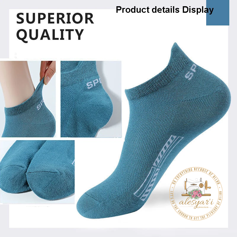 Alesyar'i Shop I 10 Pairs/Lot: High-Quality Men's Ankle Socks - Breathable Cotton, Mesh Design, Casual Athletic Style for a Cool and Comfortable Summer, Thin Cut Short Socks