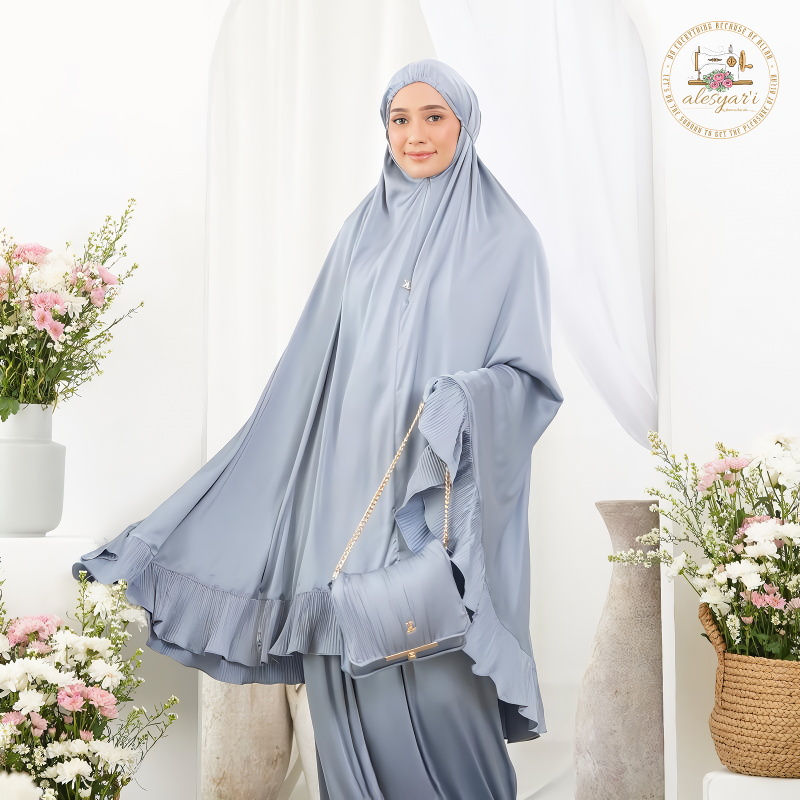 Alesyari Shop I 2024 Two Pieces Ramadan Muslim Prayer Hijab Garment Women Fashion Hooded Abaya Full Cover Long Sleeve Dress Islam Dubai Modest Robe