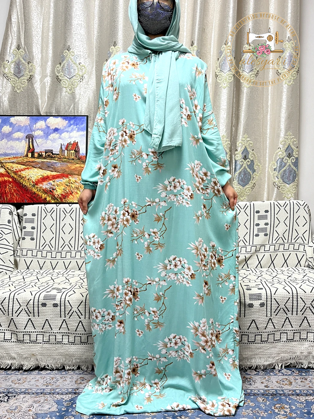 Alesyari Shop I Stylish Muslim Rayon Abayas for Women: 2024 Ramadan Prayers Collection Inspired by Dubai, Turkey, and the Middle East, featuring Loose-fitting African-inspired Dresses