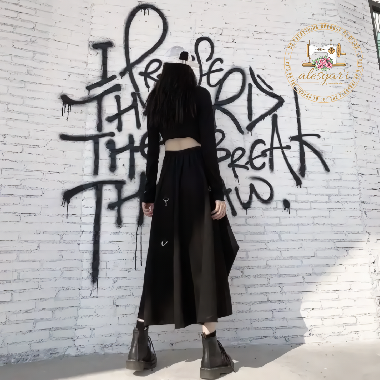 Alesyar'i Shop I Harajuku Punk Elegance: High Waist Splicing Buckle Irregular Gothic Skirt for Streetwear Statement