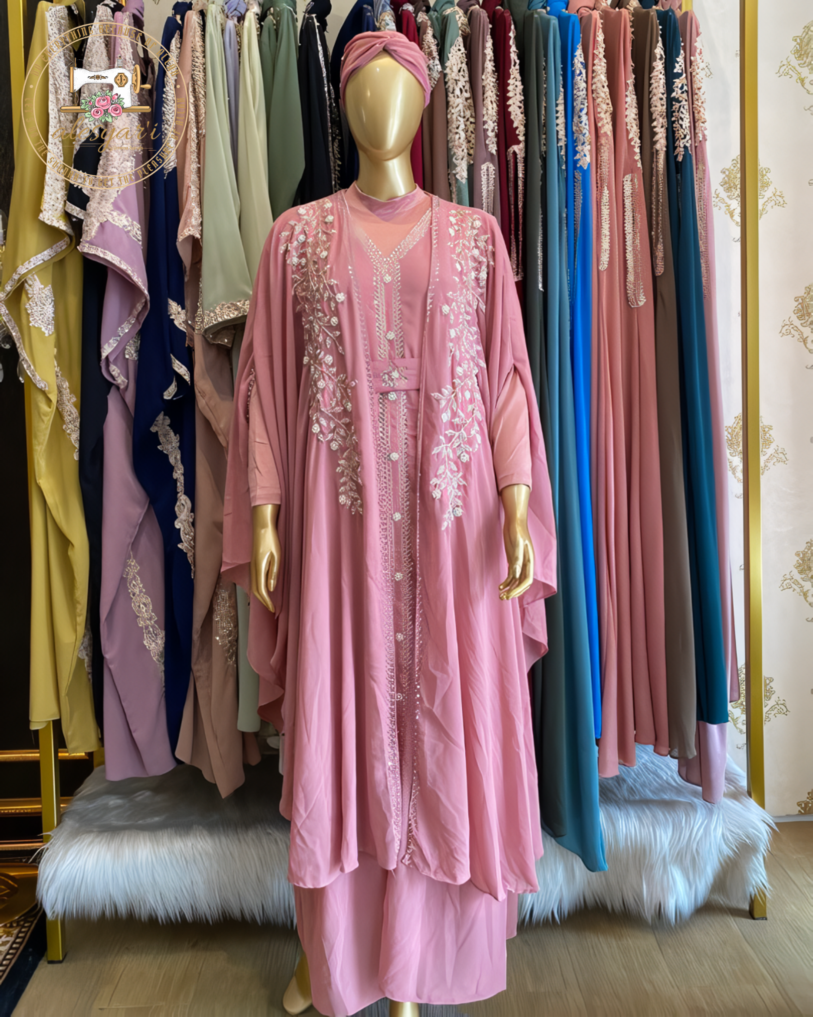 Alesyari Shop I Ramadan Khimar Abaya Saudi Arabia Turkey Islam Muslim Dress Prayer Clothes African Dresses For Women Kebaya Robe 2024