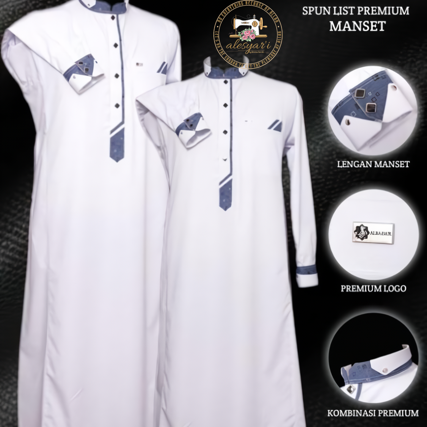 Alesyari Shop I Men's Arabia Jubba Thobe Kaftan Middle East Islamic Clothing Muslim Fashion Arab Abaya Dubai Dress 2024