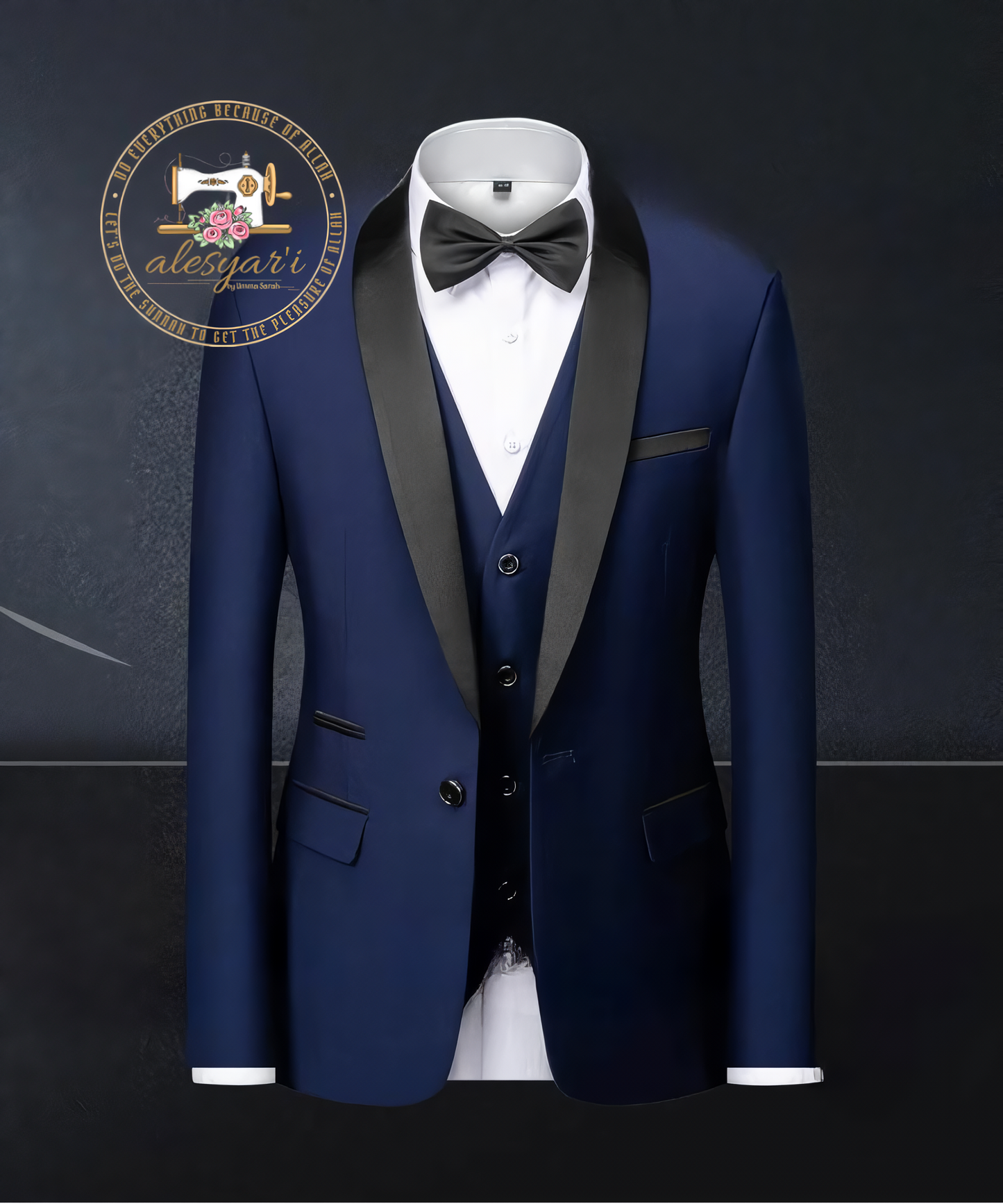 Alesyari Shop I Elevate Your Groom Style with the Perfect 3-Piece Slim Fit Tuxedo Set for Weddings