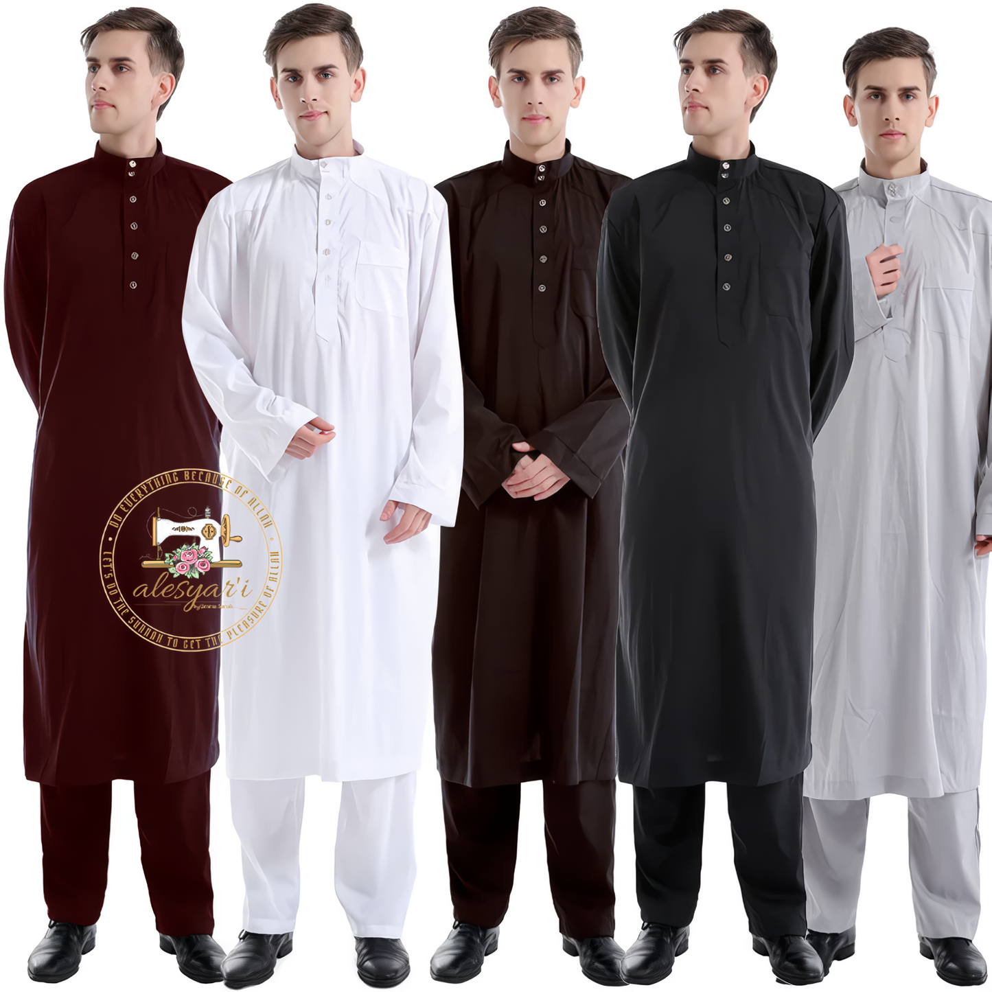 Alesyari Shop I Inspired Jubba Thobe and Abaya Set from Saudi Arabia, Dubai Kaftan, Perfect Eid Mubarak Ensemble