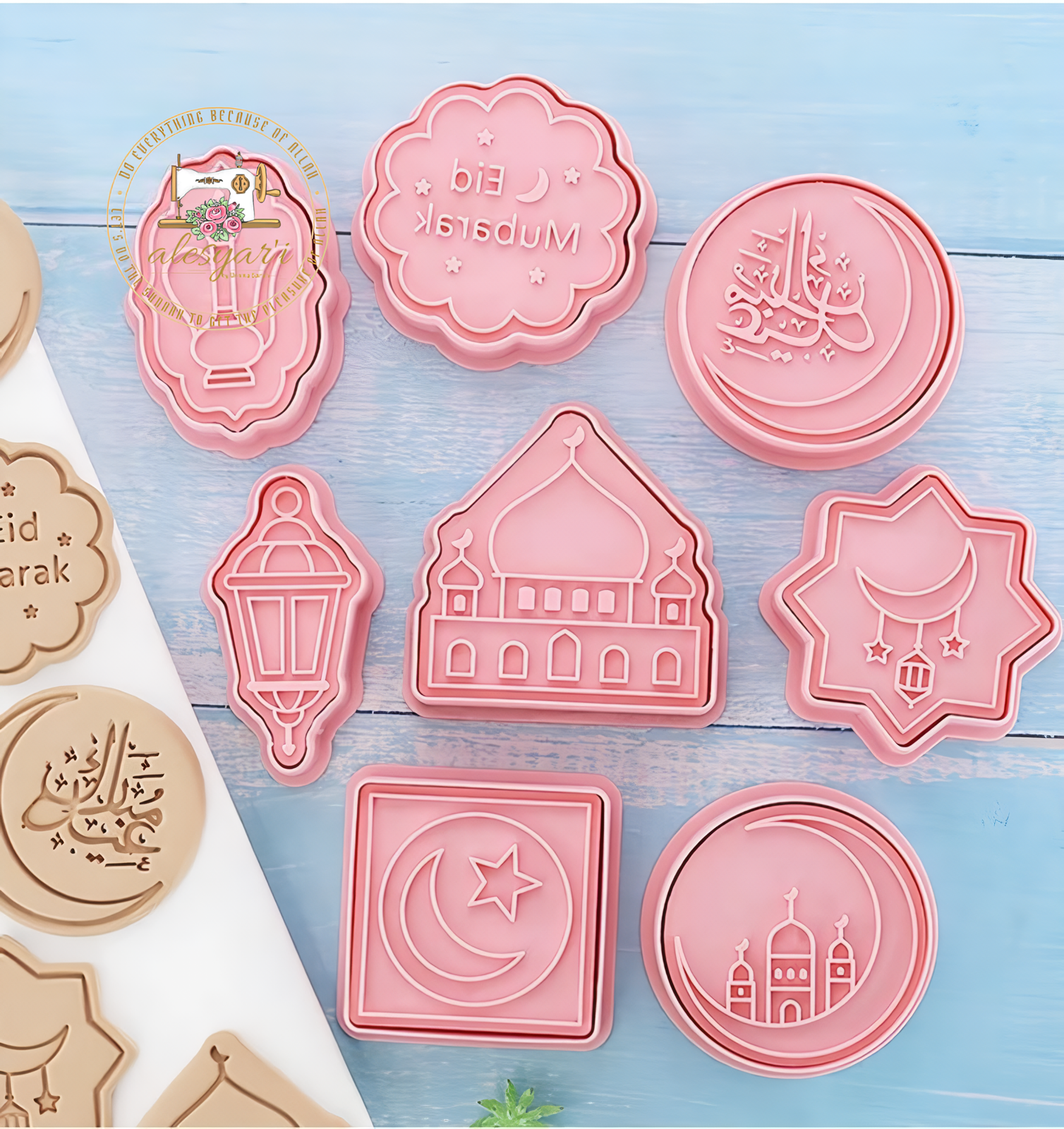 Alesyari Shop I Festive Ramadan Cookie Cutter Set for Eid Mubarak Celebrations - Create Sweet Memories with Islamic-themed Biscuit Molds