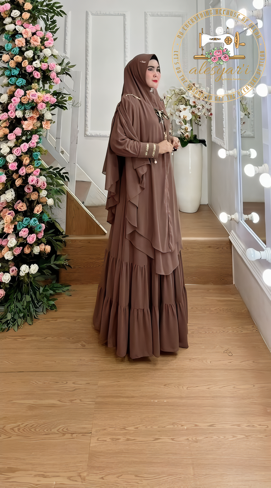 Alesyari Shop I 2024 Ramadan Eid Women Muslim Dubai Abaya Turkey For Party Hijab Dress Morocco Puff Sleeve Fashion Abaya Robe Islamic Clothing