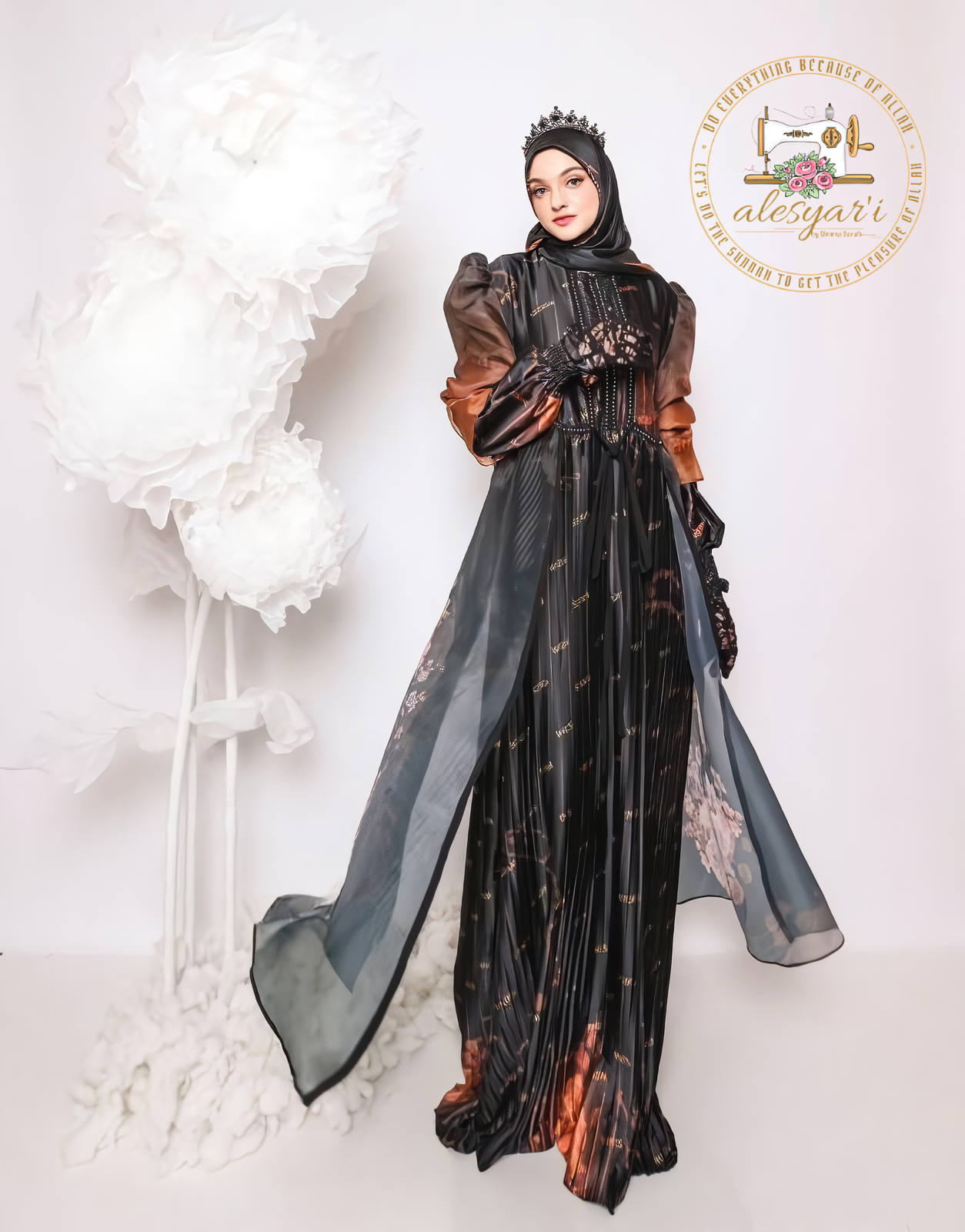 Alesyari Shop I Abaya Set Luxuriously Comfortable Crafted in Super Soft and Cool Armani Silk Fabric