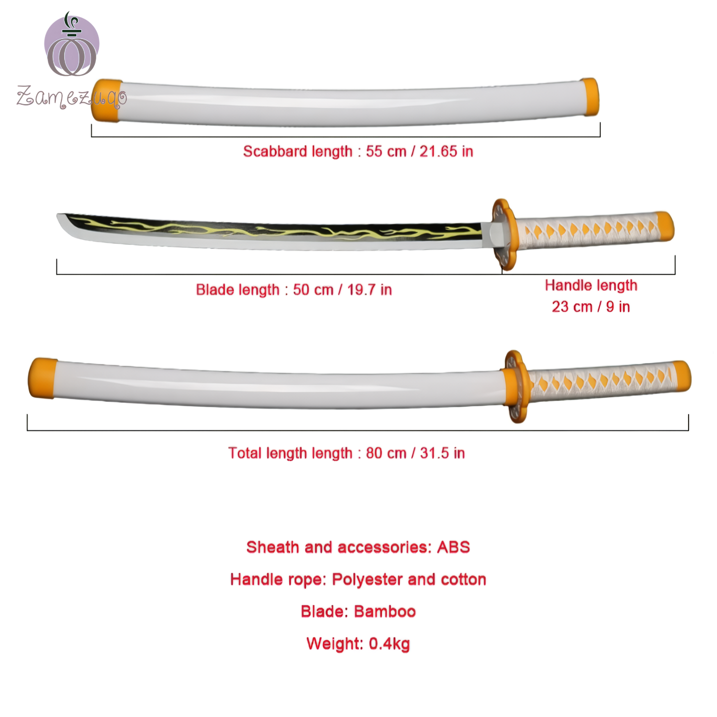 Alesyari Shop I Toy Sword Demon Slayer Katana 80cm Wooden Sword Cosplay Weapon Zenitsu Muichirou Mitsuri 1:1 Original patterns and styles