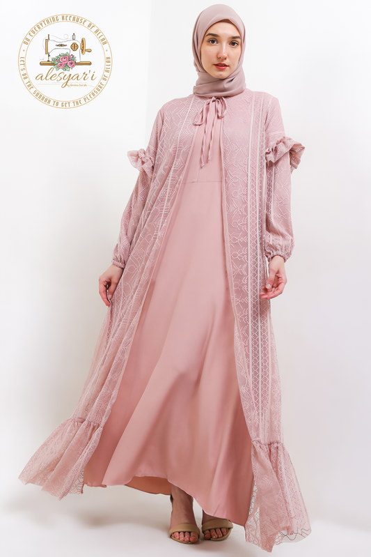 Alesyari Shop I Eid Muslim Abaya for Women Embroidery Dress Set Dubai Arab Long Robe Morocco Abayas Kaftan