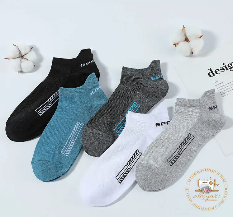 Alesyar'i Shop I 10 Pairs/Lot: High-Quality Men's Ankle Socks - Breathable Cotton, Mesh Design, Casual Athletic Style for a Cool and Comfortable Summer, Thin Cut Short Socks