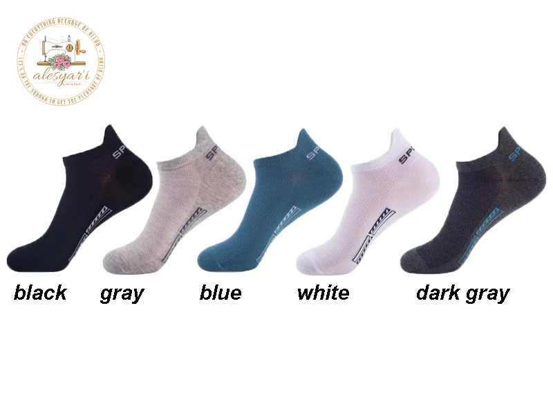 Alesyar'i Shop I 10 Pairs/Lot: High-Quality Men's Ankle Socks - Breathable Cotton, Mesh Design, Casual Athletic Style for a Cool and Comfortable Summer, Thin Cut Short Socks