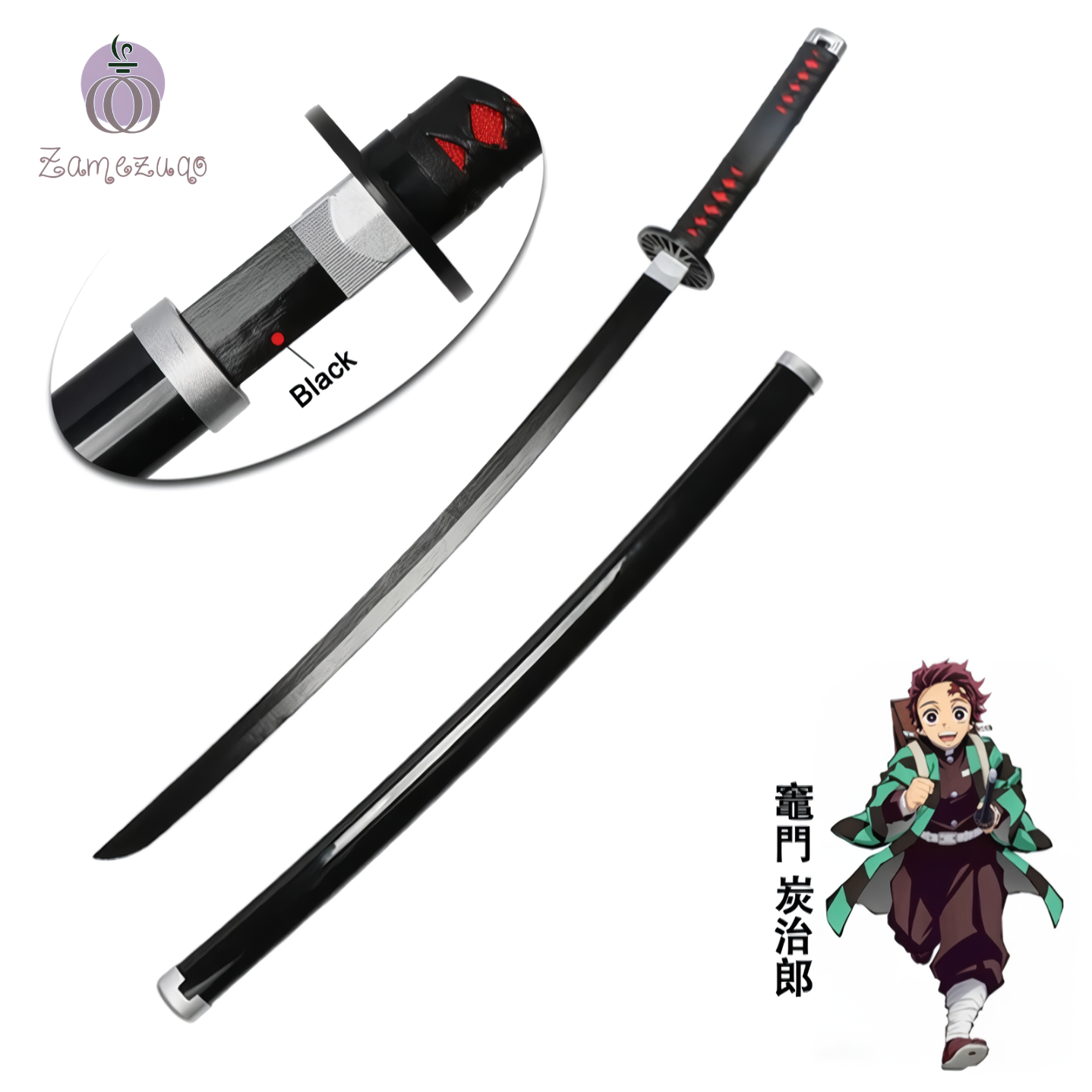 Alesyari Shop I Toy Sword Demon Slayer Katana 80cm Wooden Sword Cosplay Weapon Zenitsu Muichirou Mitsuri 1:1 Original patterns and styles