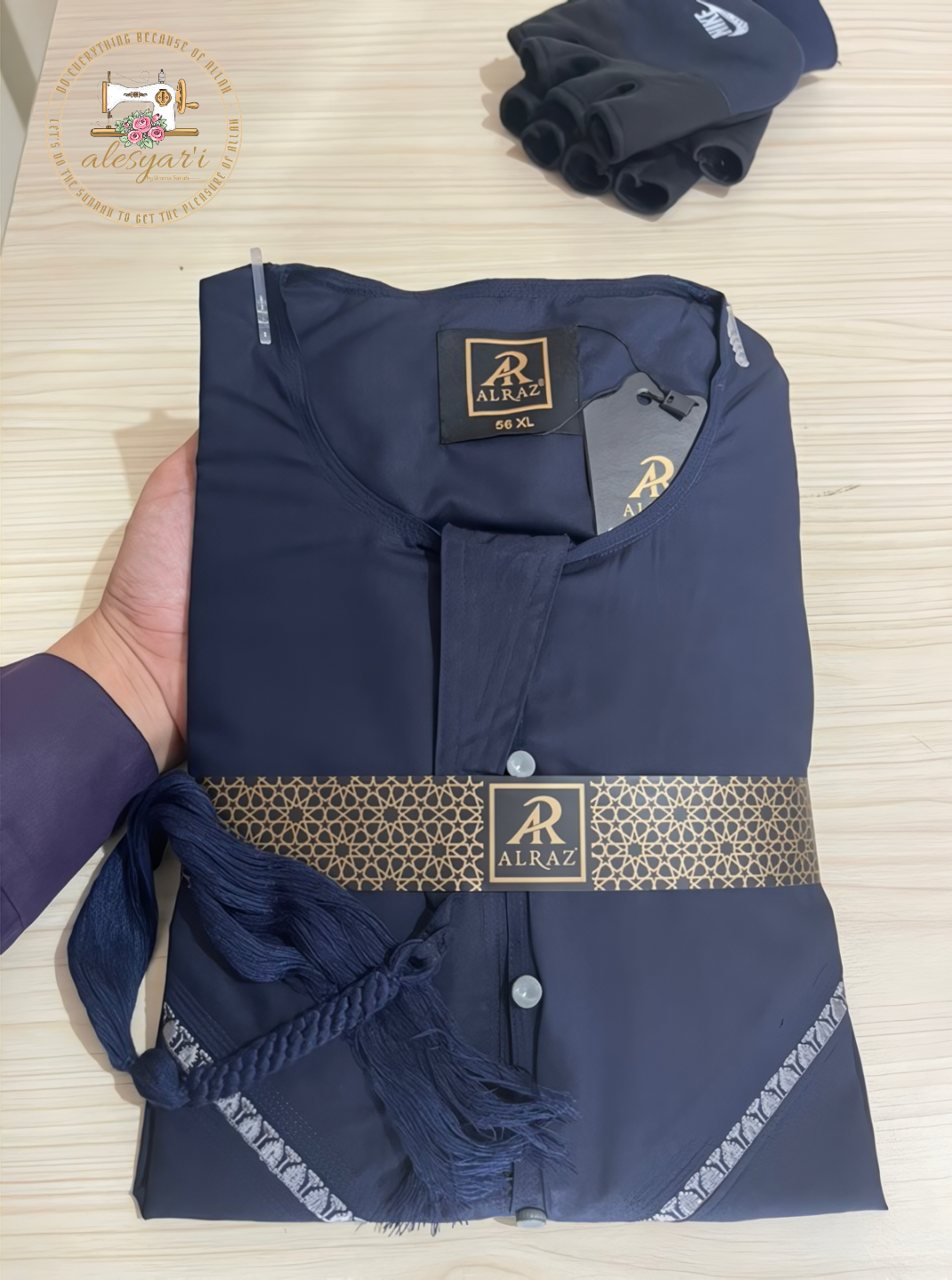 Alesyari Shop I 2024 Summer New Kaftan Muslim Men Short Sleeve Embroidery Loose Breathable Casual Robe Islamic Abaya