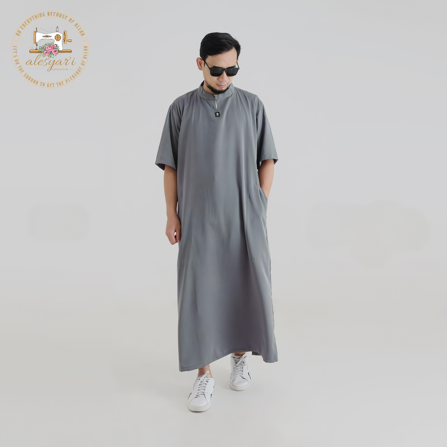 Alesyari Shop I 2024 Men's Islamic Arabian Patchwork Muslim Robe Autumn Streetwear Casual Loose Arabian Islamic Robe