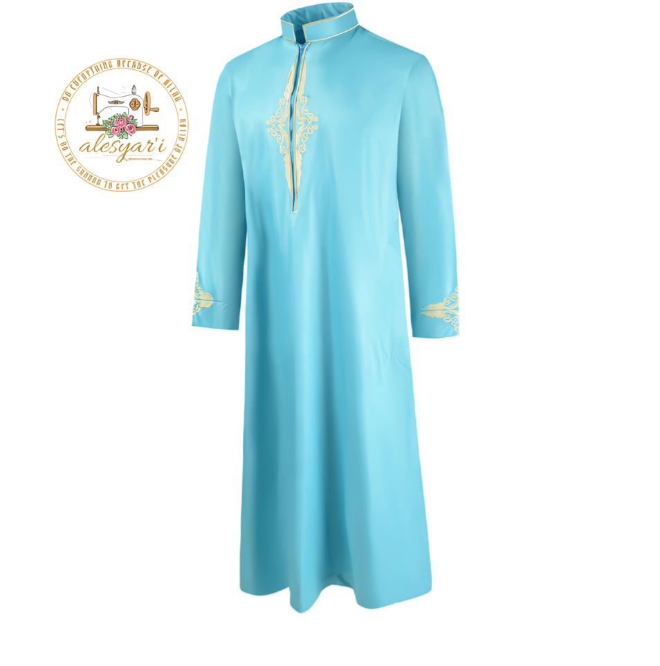 Alesyari Shop I Men's Loose-Fit Islamic Robes with Length Sleeves Elevate Your Wardrobe with Stylish Kaftans and Thobes