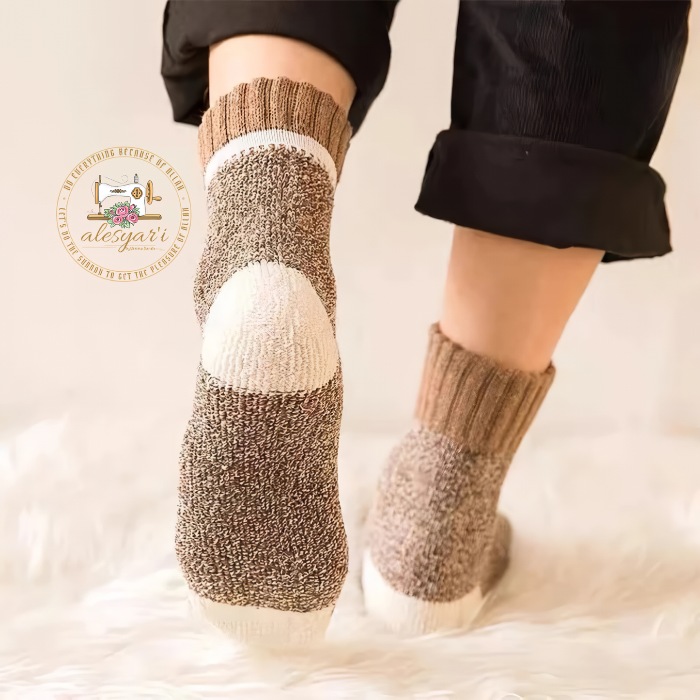 Alesyari Shop I Winter Bliss: 5 Pairs of High-Quality Thicken Wool Socks for Men – Cozy Towel Lining, Warmth, and Style in Every Step! Ideal Cotton Christmas Gift, Male Thermal Comfort in Sizes 38-45