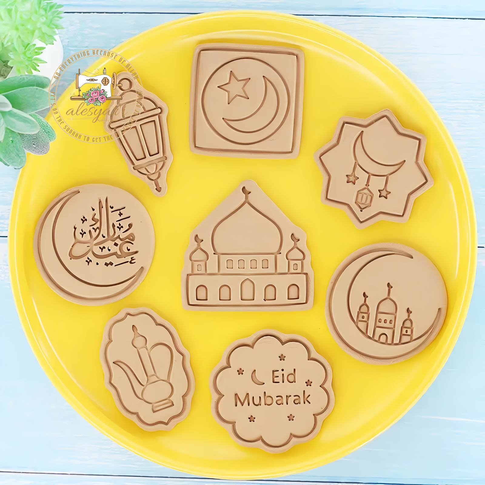 Alesyari Shop I Festive Ramadan Cookie Cutter Set for Eid Mubarak Celebrations - Create Sweet Memories with Islamic-themed Biscuit Molds