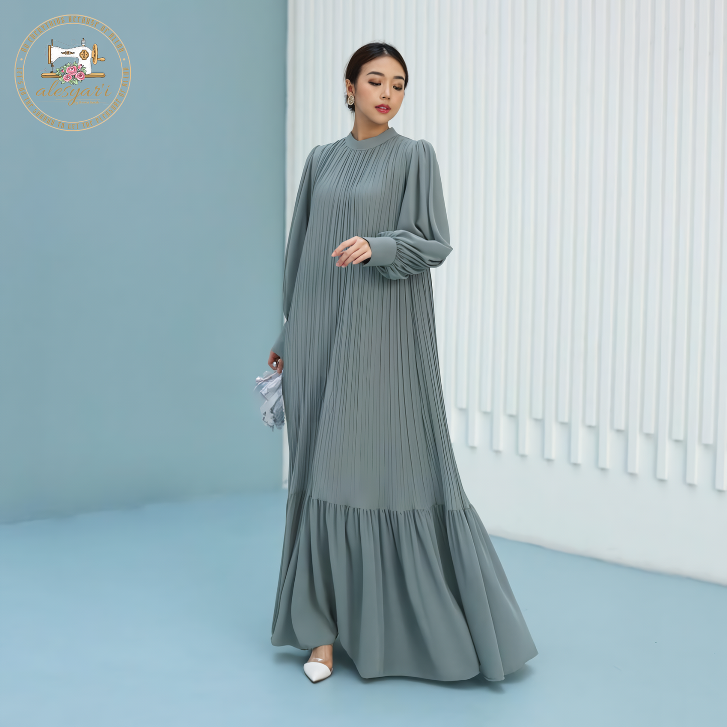 Alesyari Shop I 2024 Women Cotton Shirt Long Dress Casual Long Sleeve Shirt Skirt Comfortable Korean Style