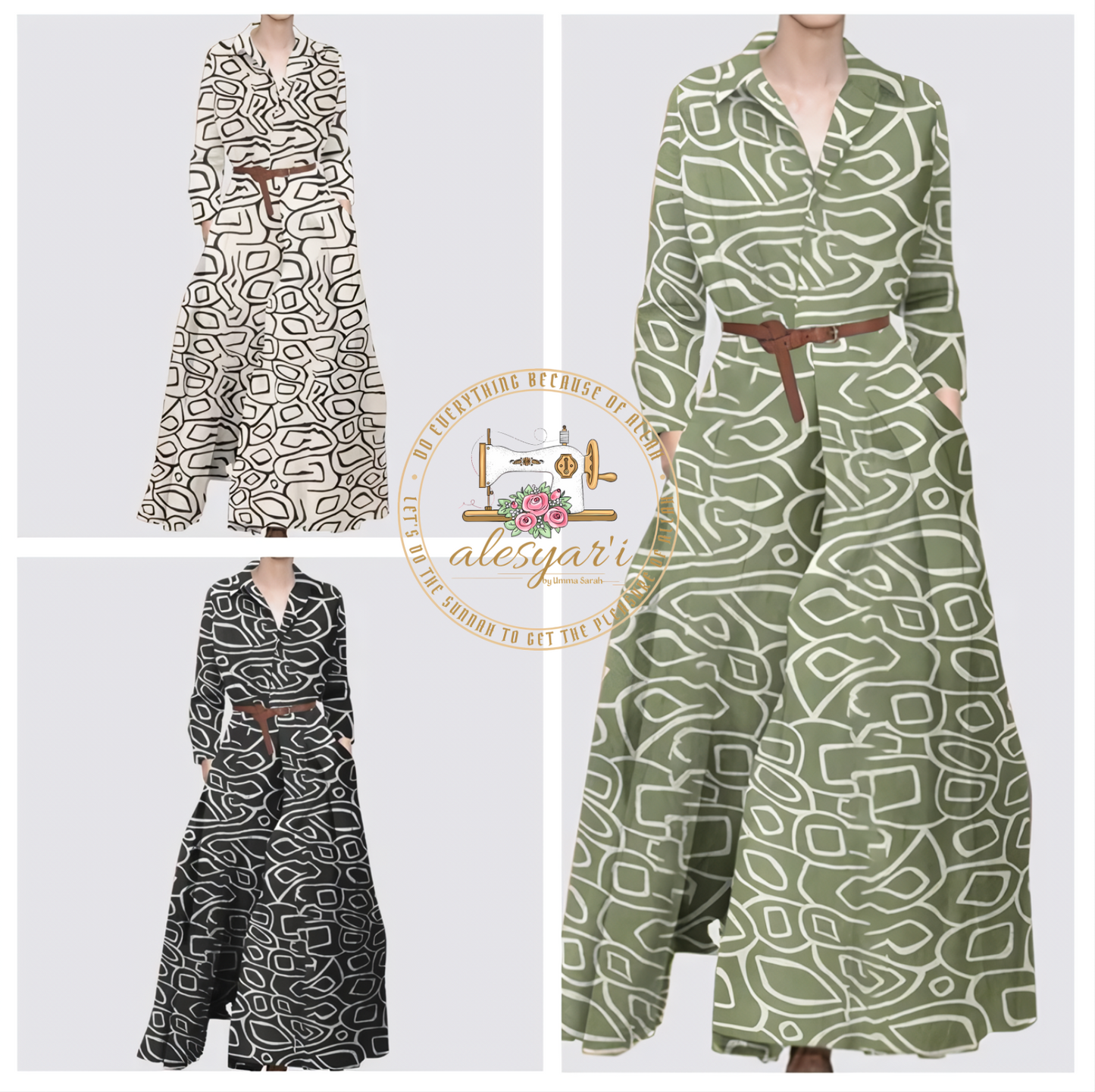 New Spring Women's Dress with Printed Collar, Long Sleeves, Elegant Style, Loose Fit, Oversized Streetwear Bohemian Gown