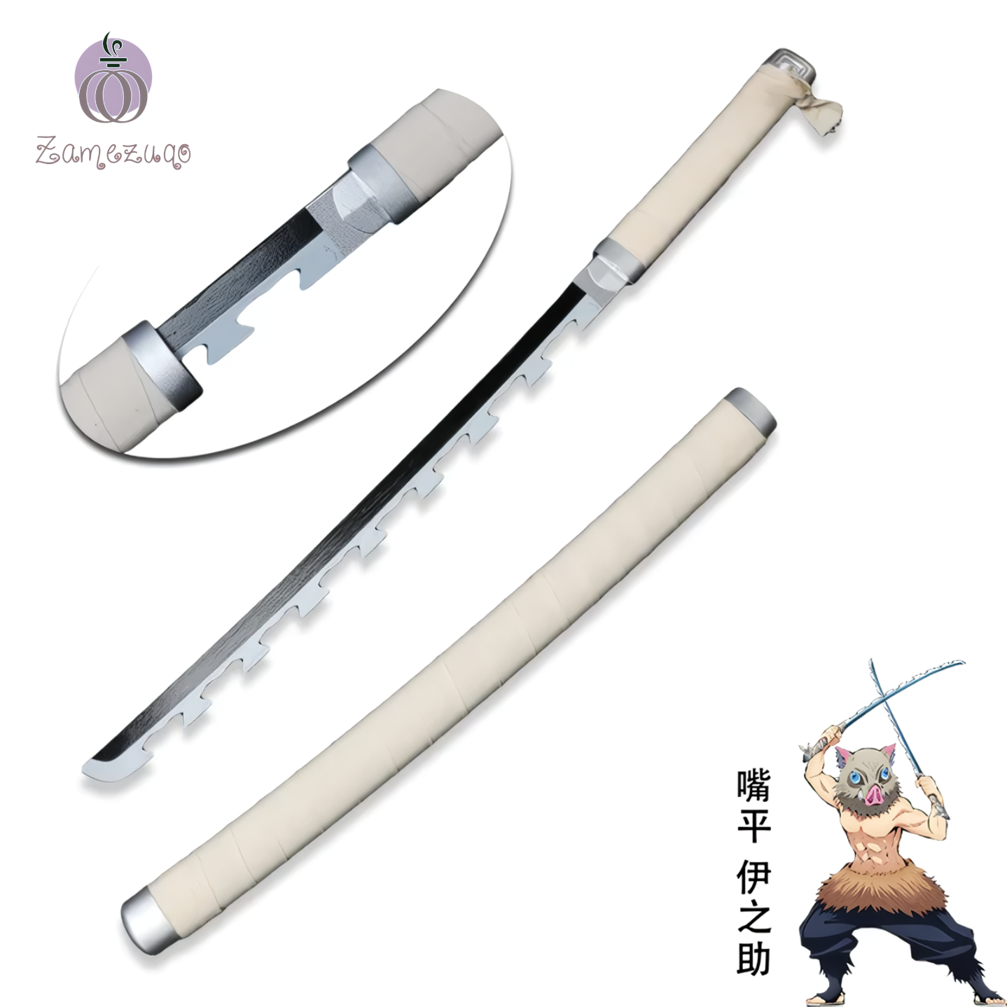 Alesyari Shop I Toy Sword Demon Slayer Katana 80cm Wooden Sword Cosplay Weapon Zenitsu Muichirou Mitsuri 1:1 Original patterns and styles