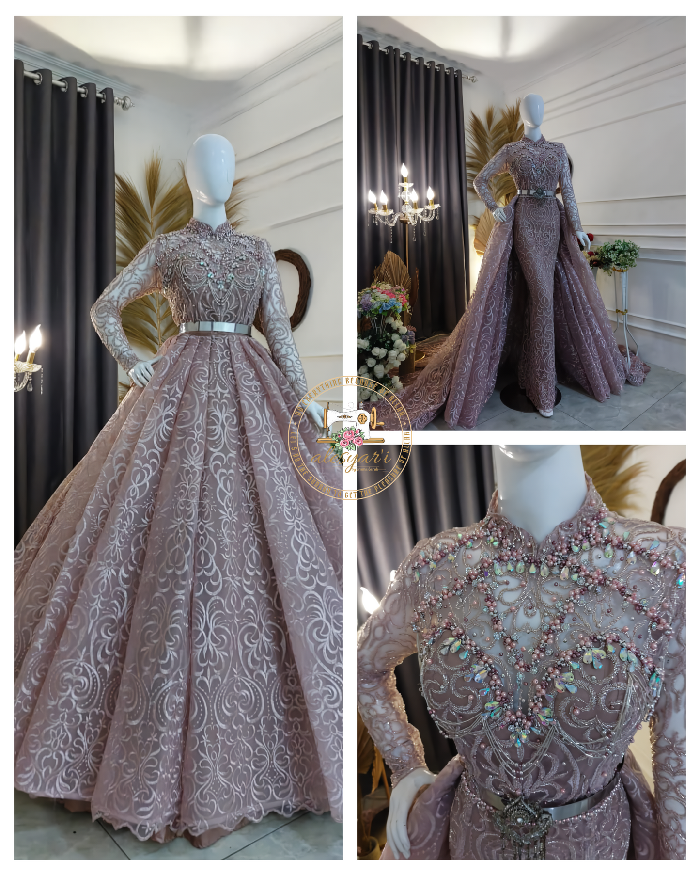 Alesyari Shop I 2024 Ball Gown Wedding Dresses Grey Tulle Wedding Dresses For Woman With Small Train Sweet Custom Wedding Dress.